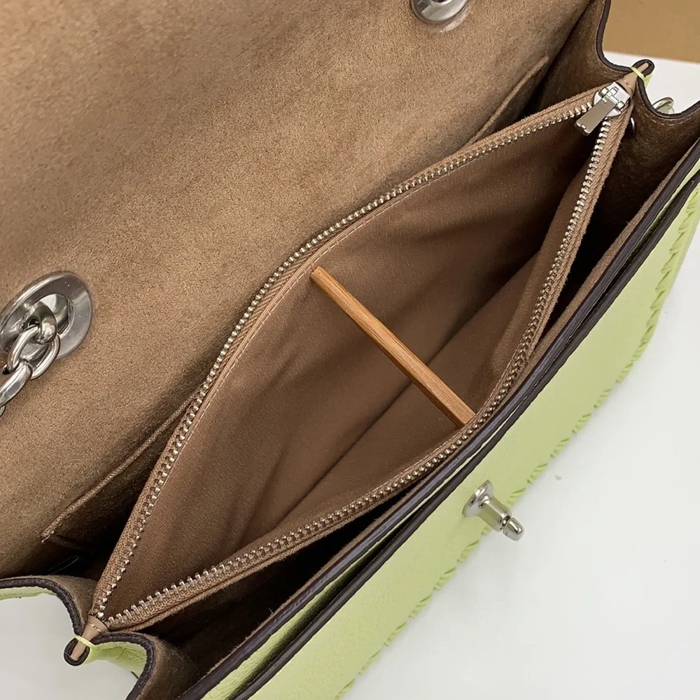 COACH NWT Lane Shoulder Bag With Whipstitch COLOR:
Silver/Pale Lime - Picture 7 of 16